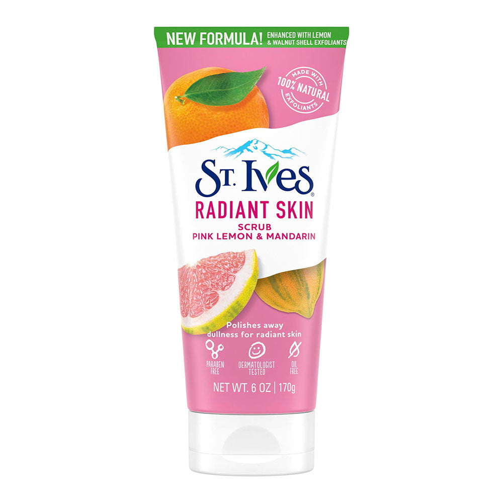 St. Ives Radiant Skin Pink Lemon and Mandarin Orange Face Scrub, 6 oz
